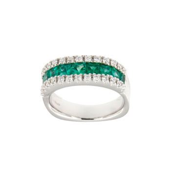 Anello con smeraldi