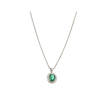 Catena con ciondolo smeraldo
